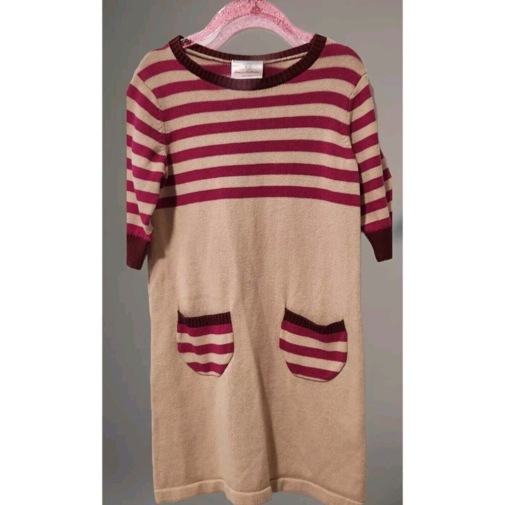 HANNA ANDERSSON PRETTY STRIPED POCKET SWEATER DRESS GIRLS 110 EU/ 4-5T US